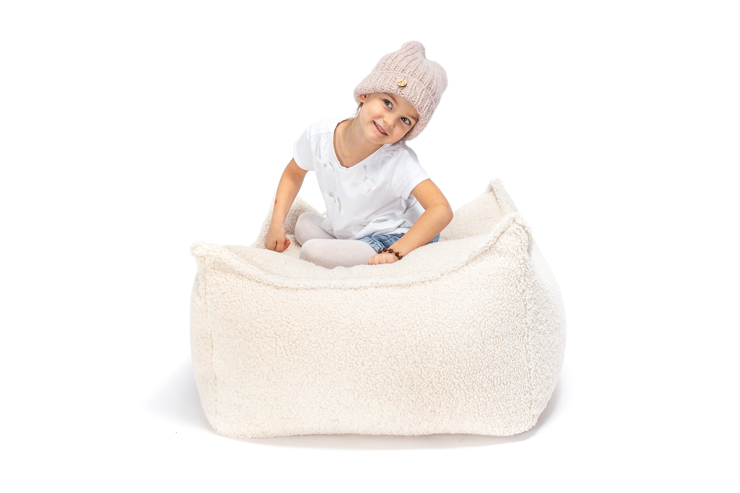 Pouf confort bouclette